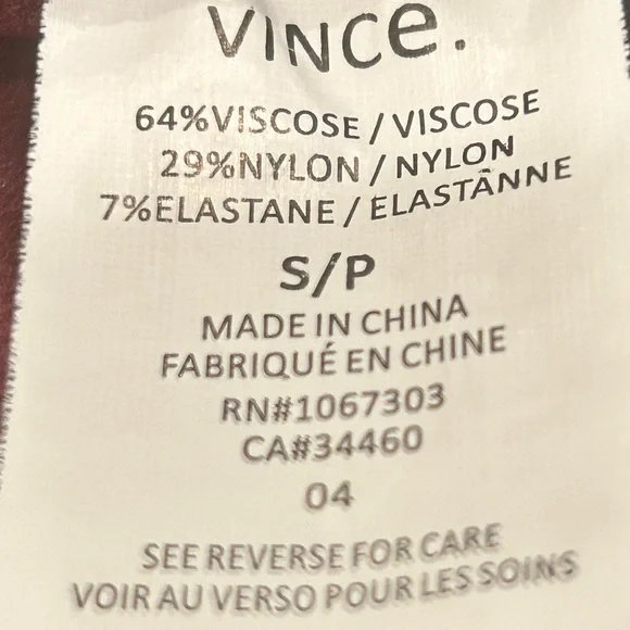 Vince Burgundy Shiraz Sheath Dress Sz S‎ - Picture 13 of 14